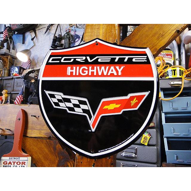 Chevy コルベット ハイウェイ ロードサイン看板 アメリカン雑貨