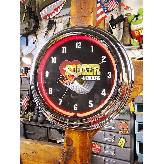 【即納】【在庫あり】 フッカーヘッダー　ガレージネオンクロック　アメリカ雑貨　アメリカン雑貨 |  | 04