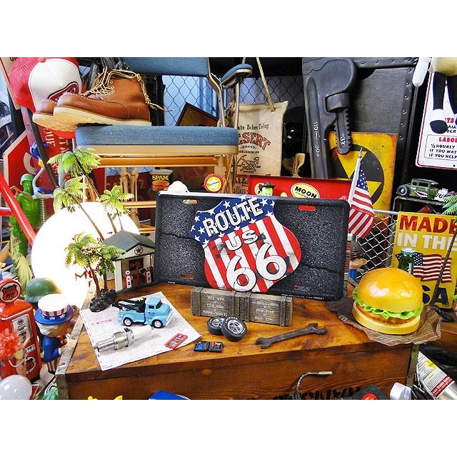 ルート66　ライセンスプレート　（星条旗ロードサイン）　アメリカ雑貨　アメリカン雑貨 |  | 04