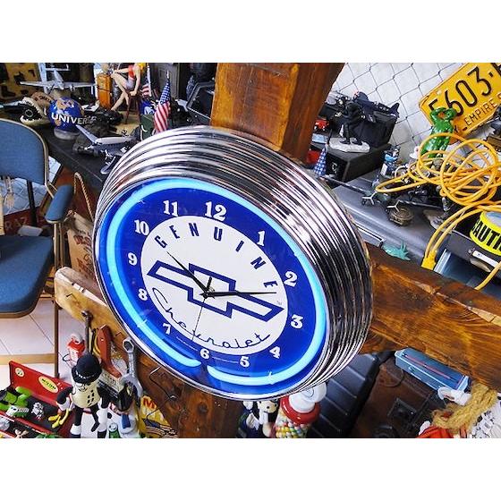 【即納】【在庫あり】　ガレージネオンクロック　（シボレー/ブルー）　アメリカン雑貨 アメリカ雑貨 |  | 01
