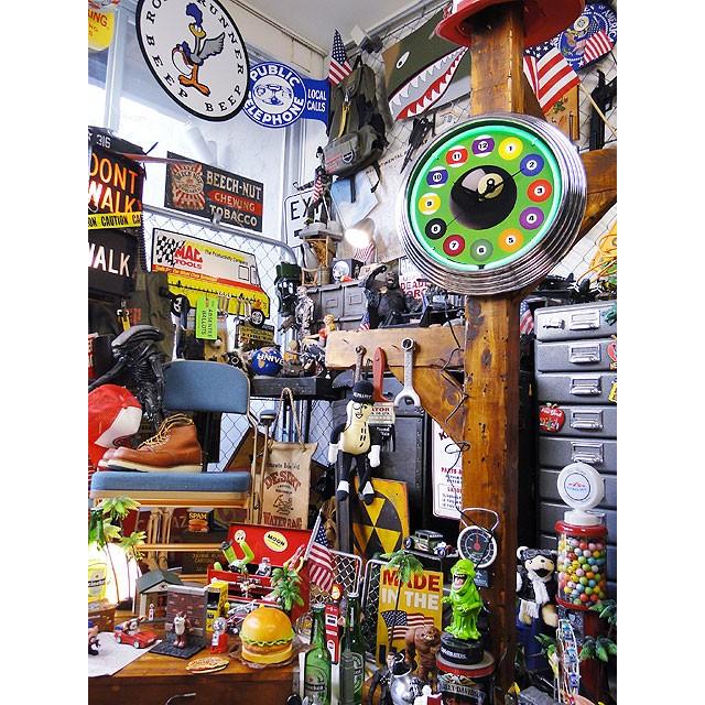 ビリヤードデザイン ネオン壁掛けクロック アメリカン ビリヤード ネオンクロック 壁掛け時計 アナログ時計の通販 by