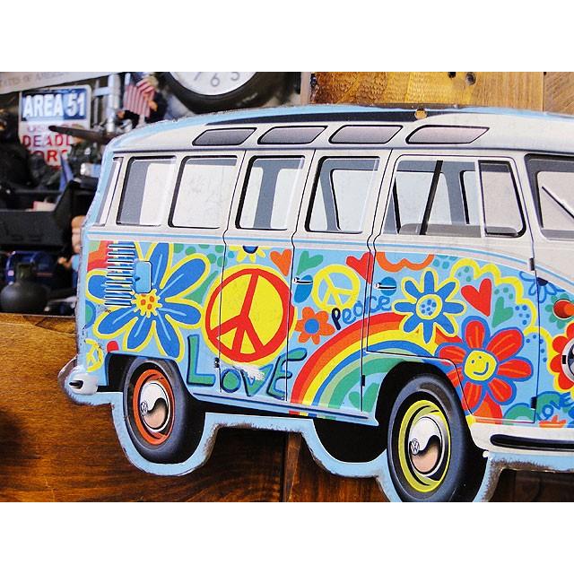 ラブ＆ピース　ワーゲンバス　エンボス　ティンサイン　アメリカ雑貨 アメリカン雑貨 |  | 02