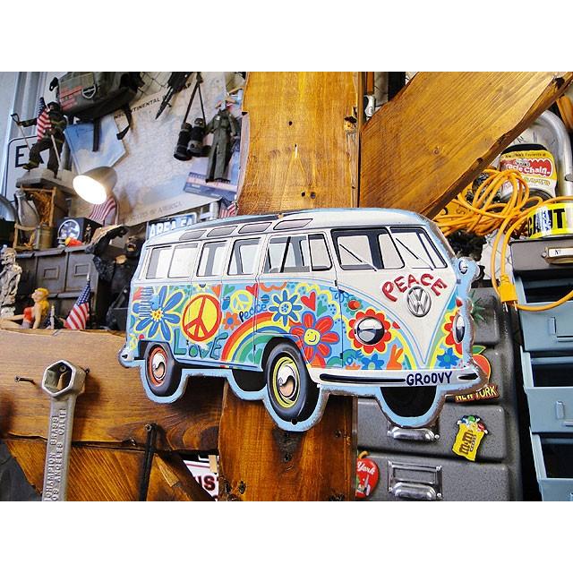 ラブ＆ピース　ワーゲンバス　エンボス　ティンサイン　アメリカ雑貨 アメリカン雑貨 |  | 03