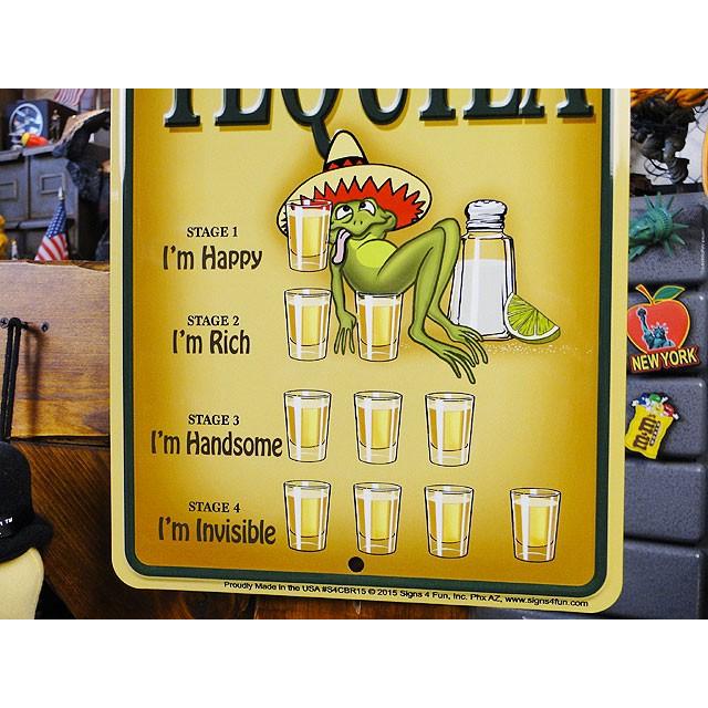 「テキーラを飲むとこうなる」　ミニジョーク看板　アメリカ雑貨　アメリカン雑貨 |  | 02