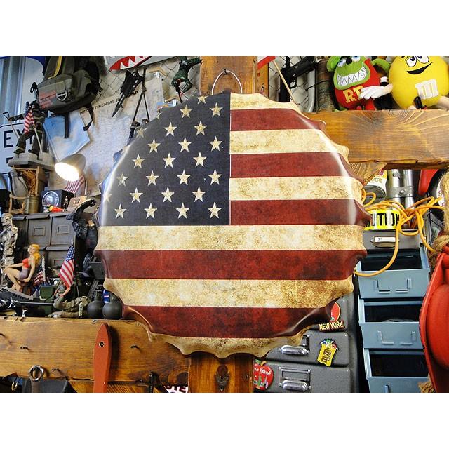 星条旗　ボトルキャップサイン　アメリカ雑貨　アメリカン雑貨 | 