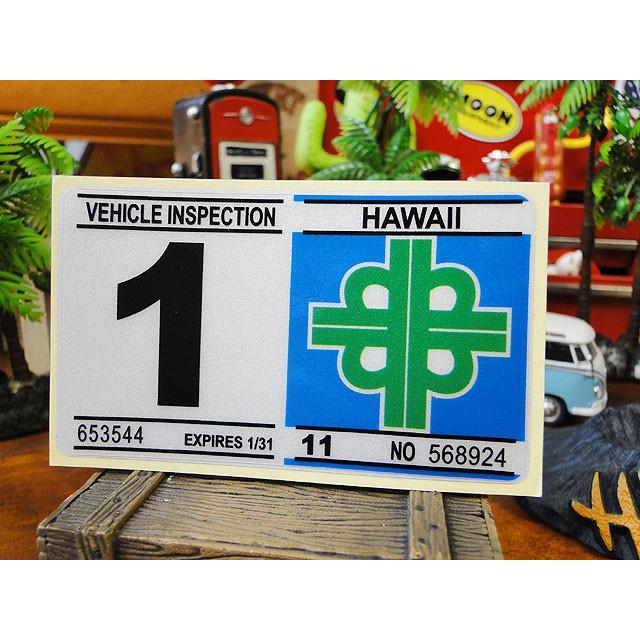 ハワイの車検バンパーステッカー　レプリカ　（1月）　アメリカ雑貨　アメリカン雑貨 爆買 | 
