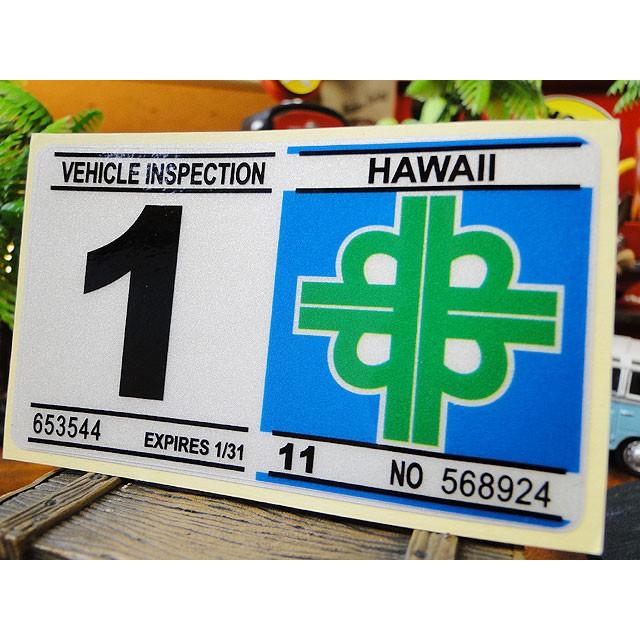 ハワイの車検バンパーステッカー　レプリカ　（1月）　アメリカ雑貨　アメリカン雑貨 爆買 |  | 01