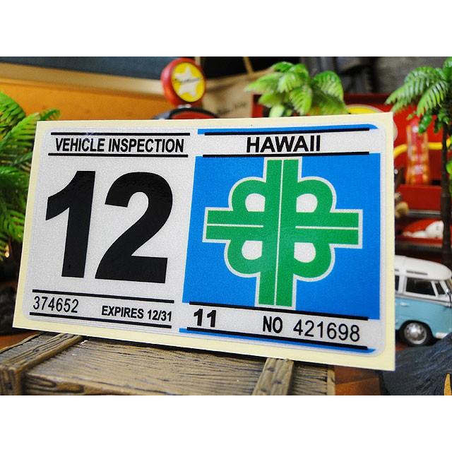 ハワイの車検バンパーステッカー　レプリカ　（12月）　アメリカ雑貨　アメリカン雑貨 爆買 |  | 01