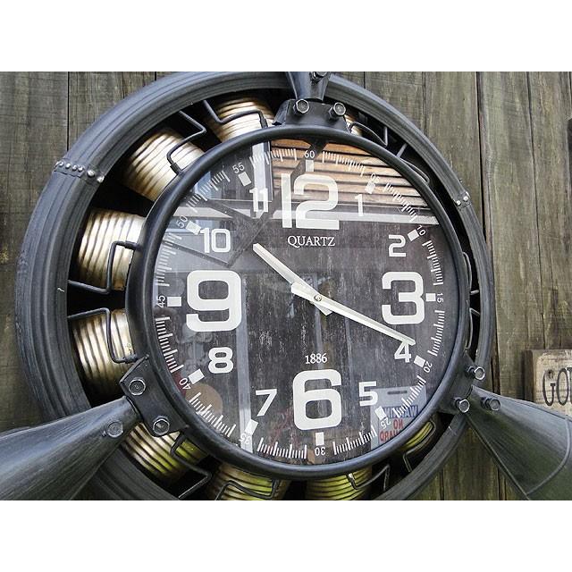 【即納】【在庫あり】プロペラ機　ビッグサイズウォールクロック　アメリカ雑貨 アメリカン雑貨 |  | 03