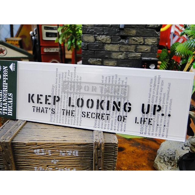 ことわざステンシル転写ステッカー　（上を見続ける。　それが生きるコツさ）　アメリカ雑貨　アメリカン雑貨 |  | 01