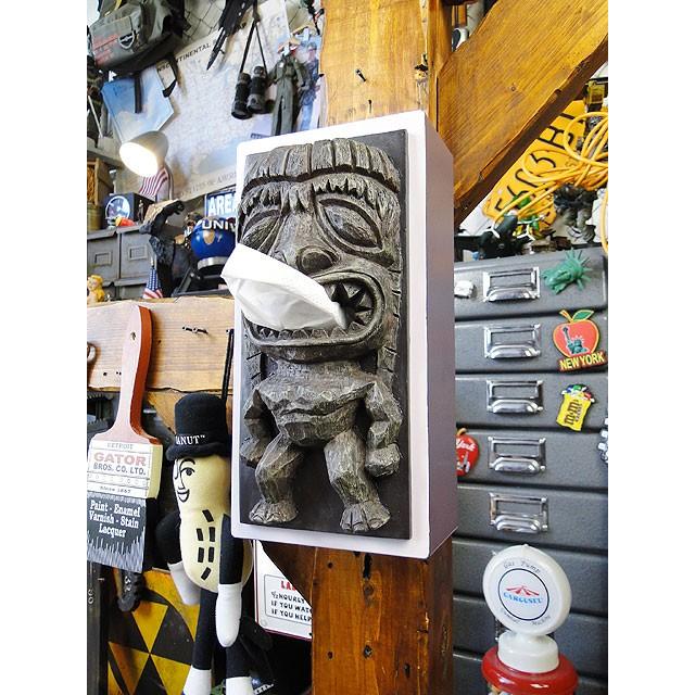 ティキ　ティッシュカバー　（ダークブラウン）　アメリカ雑貨　アメリカン雑貨 |  | 06