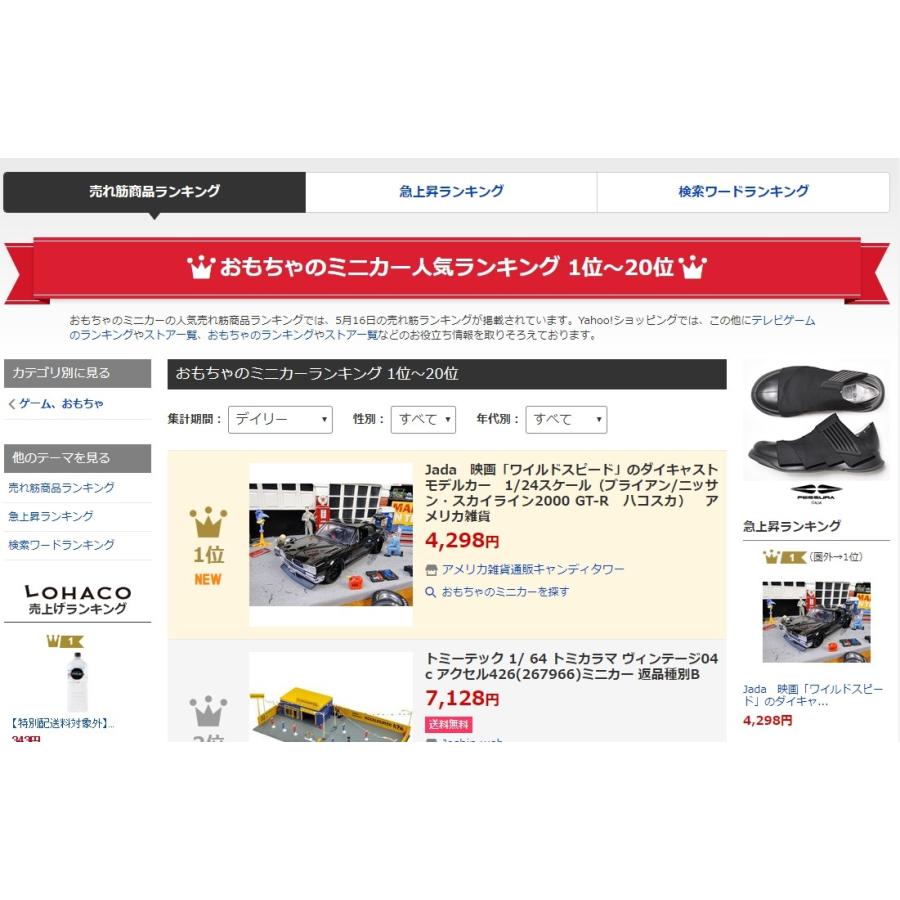 Jada　映画　ワイルドスピード　ダイキャストミニカー　1/24スケール　（ブライアン/ニッサン　スカイライン2000　GT-R　ハコスカ） |  | 16