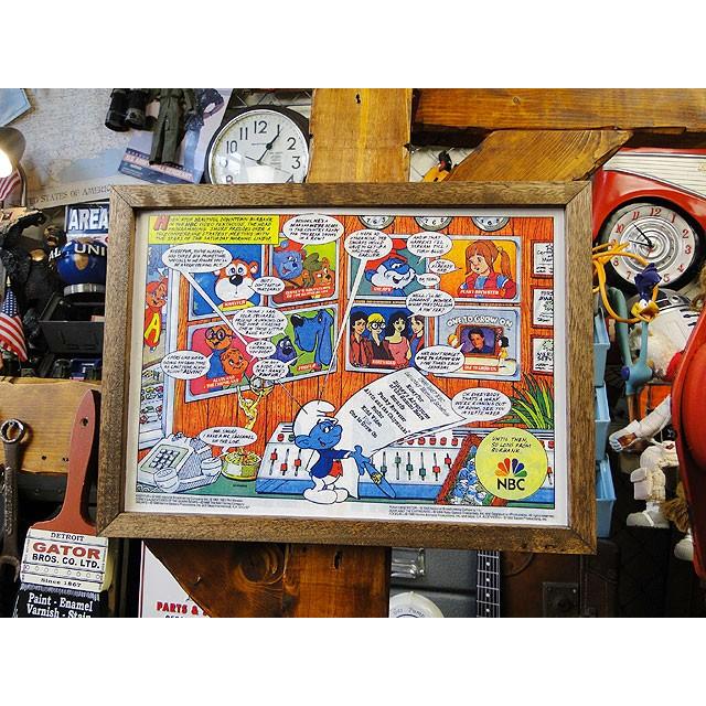 ポスターフレーム　（スマーフ/オペレーター）　ポスター＆木製フレームのセット ■ アメリカン雑貨 アメリカ雑貨 |  | 01