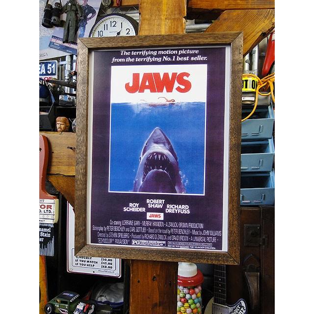 ポスターフレーム　（ジョーズ）　ポスター＆木製フレームのセット ■ アメリカン雑貨 アメリカ雑貨 | 