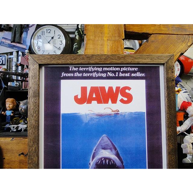 ポスターフレーム　（ジョーズ）　ポスター＆木製フレームのセット ■ アメリカン雑貨 アメリカ雑貨 |  | 01
