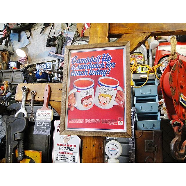 ポスターフレーム　（キャンベルスープ/チアーズ）　ポスター＆木製フレームのセット ■ アメリカン雑貨 アメリカ雑貨 |  | 03