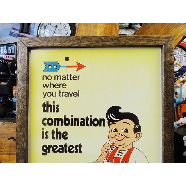 ポスターフレーム （ビッグボーイ/コカ・コーラ） ポスター＆木製