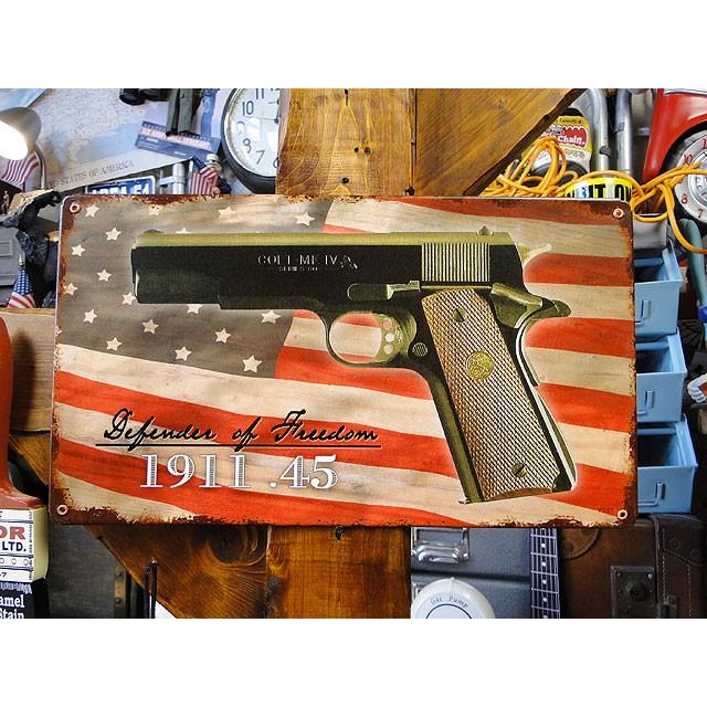 コルト　M1911　U.S.ヘヴィースチールサイン　アメリカ雑貨　アメリカン雑貨 | 