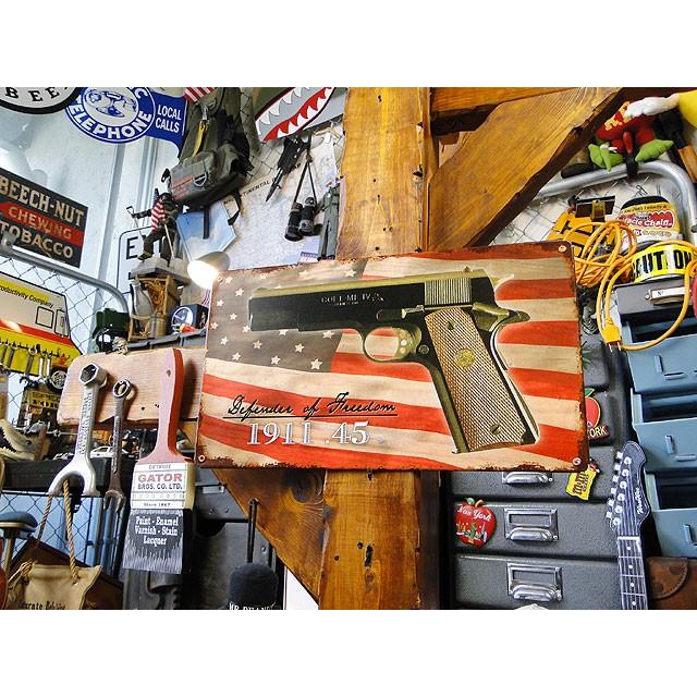 コルト　M1911　U.S.ヘヴィースチールサイン　アメリカ雑貨　アメリカン雑貨 |  | 03