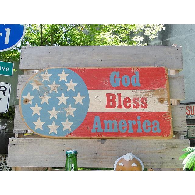 ゴッドブレス・アメリカ　木製看板　アメリカ雑貨　アメリカン雑貨 |  | 05