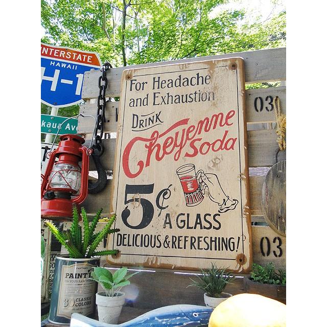 シャイアンソーダ 木製看板 アメリカ雑貨 アメリカン雑貨 : アメリカン
