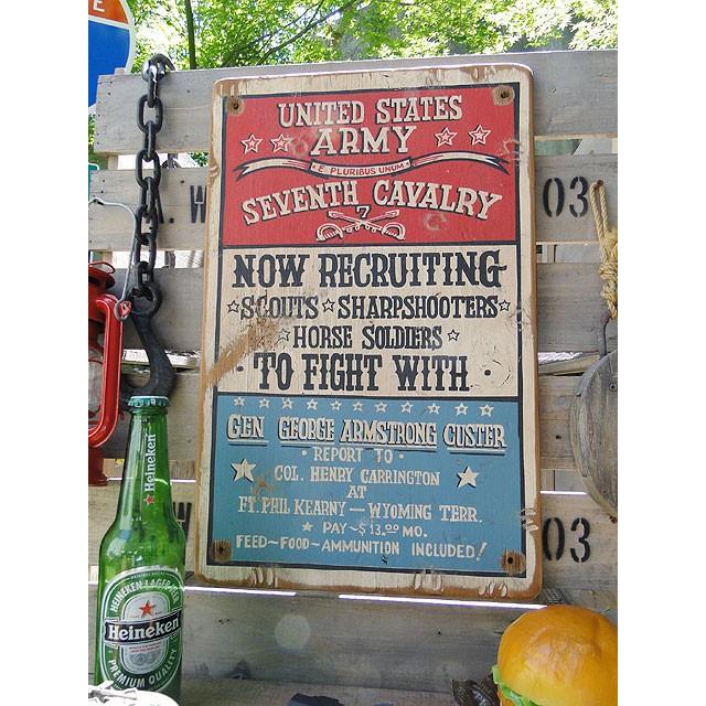 U.S.アーミー　第七騎兵連隊　木製看板　アメリカ雑貨　アメリカン雑貨 | 