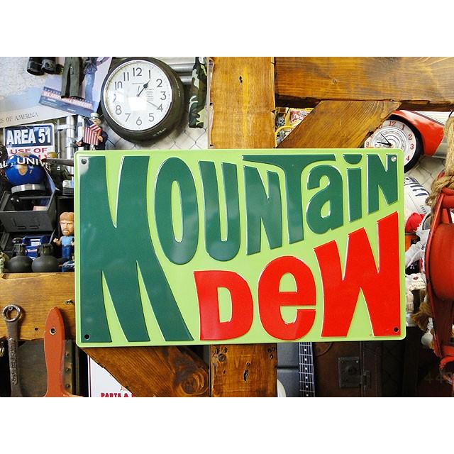 マウンテンデュー　エンボス　ティンサイン　（1970'Sロゴ）　アメリカ雑貨　アメリカン雑貨 | 