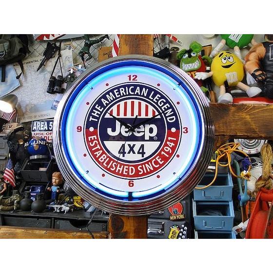【即納】【在庫あり】　ガレージネオンクロック　（ジープ）　アメリカン雑貨 アメリカ雑貨 |  | 05