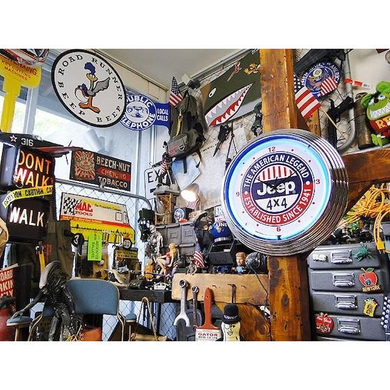 【即納】【在庫あり】　ガレージネオンクロック　（ジープ）　アメリカン雑貨 アメリカ雑貨 |  | 08