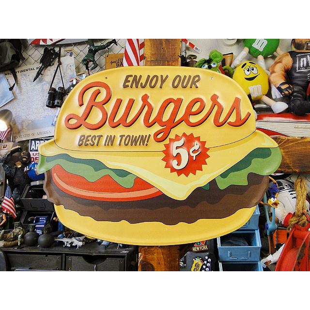ビッグサイズ　ハンバーガー　エンボス　ティンサイン　アメリカ雑貨　アメリカン雑貨 | 