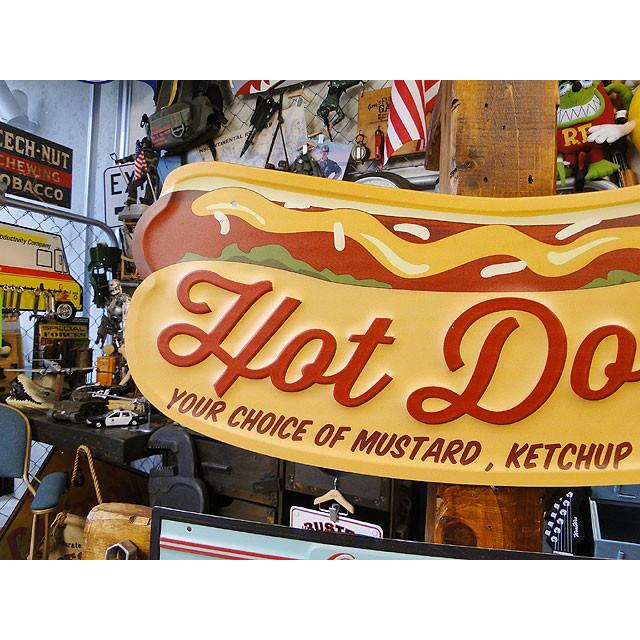 ビッグサイズ　ホットドッグ　エンボス　ティンサイン　アメリカ雑貨　アメリカン雑貨 |  | 01