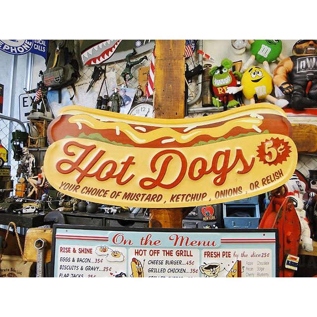 ビッグサイズ　ホットドッグ　エンボス　ティンサイン　アメリカ雑貨　アメリカン雑貨 |  | 03