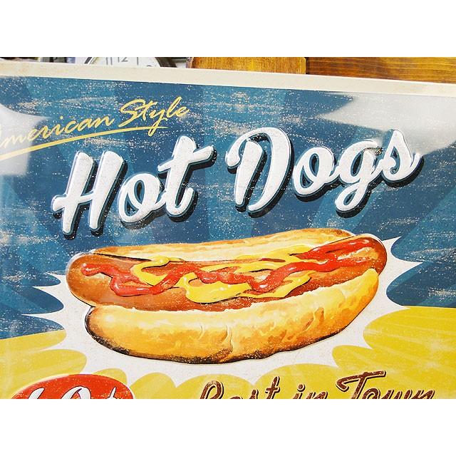 ホットドッグ　エンボス　ティンサインL　アメリカ雑貨　アメリカン雑貨 |  | 01