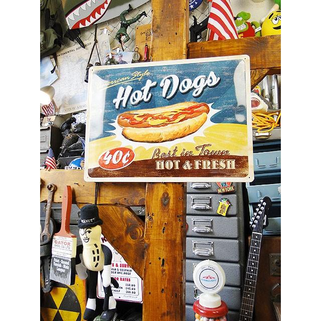 ホットドッグ　エンボス　ティンサインL　アメリカ雑貨　アメリカン雑貨 |  | 03