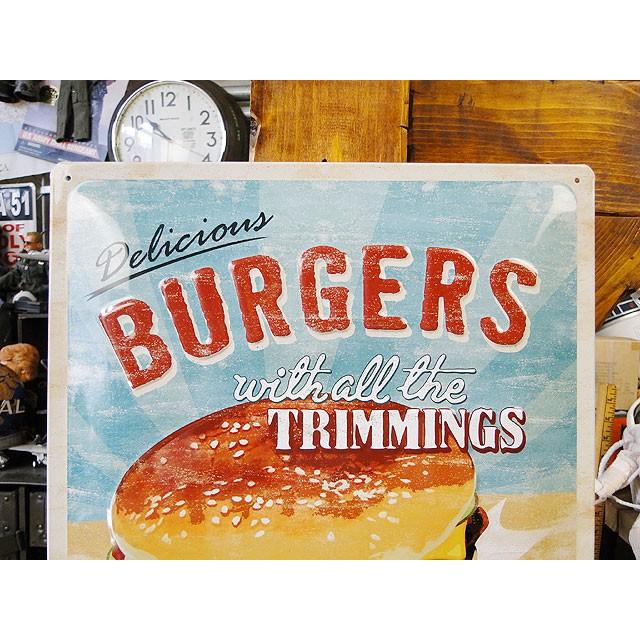 ハンバーガー　エンボス　ティンサインL　アメリカ雑貨　アメリカン雑貨 |  | 01