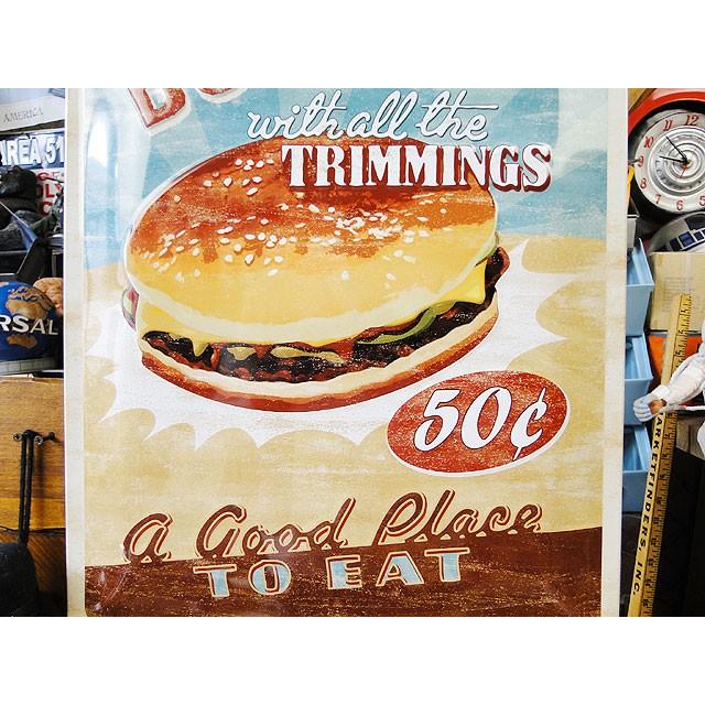 ハンバーガー　エンボス　ティンサインL　アメリカ雑貨　アメリカン雑貨 |  | 02