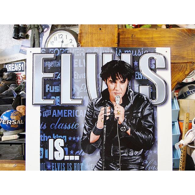エルヴィス・プレスリー　ブリキ看板　Elvis is　■  アメリカ雑貨 アメリカン雑貨 サインプレート ティンサインボード |  | 01