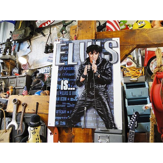 エルヴィス・プレスリー　ブリキ看板　Elvis is　■  アメリカ雑貨 アメリカン雑貨 サインプレート ティンサインボード |  | 03