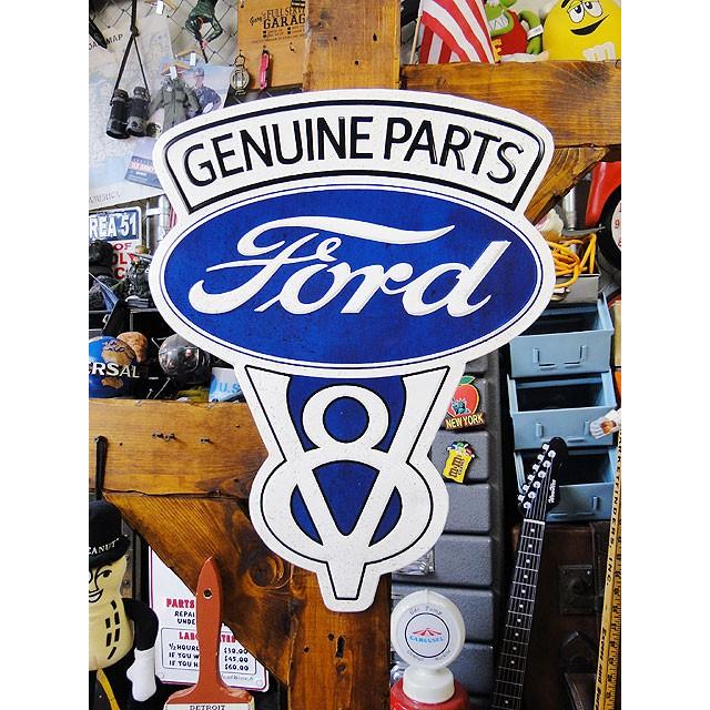 フォードV8　ダイカットロゴ　ブリキ看板　■ アメリカ雑貨 アメリカン雑貨 サインプレート ティンサインボード | 