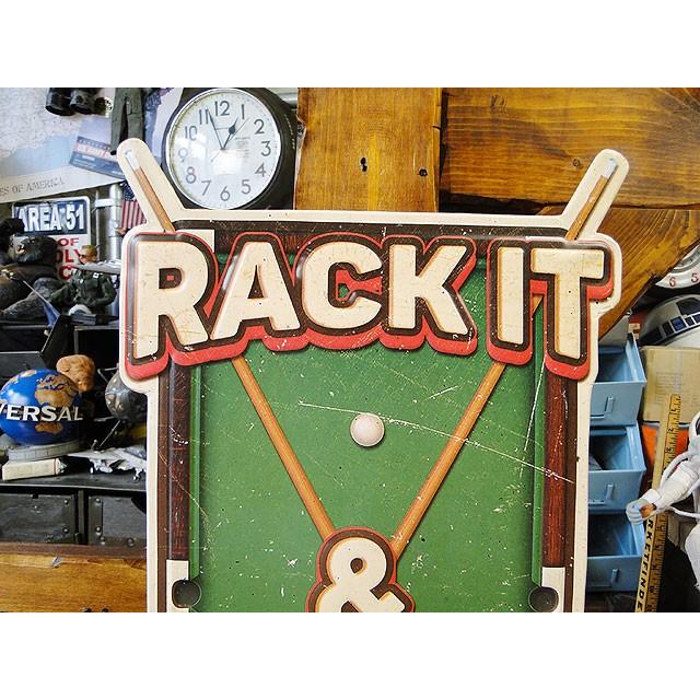 ビリヤード ブリキ看板 RACK IT CRACK □ アメリカ雑貨 アメリカン雑貨