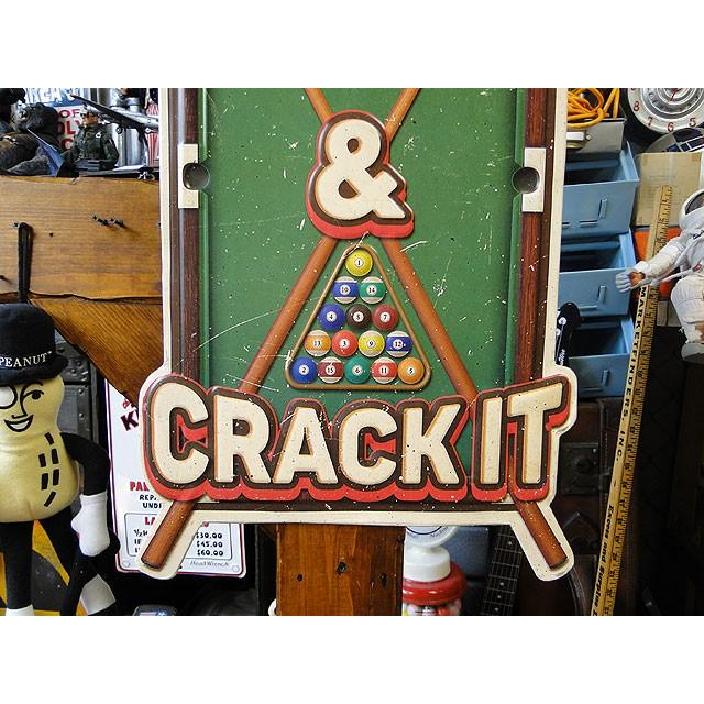 ビリヤード ブリキ看板 RACK IT CRACK □ アメリカ雑貨 アメリカン雑貨