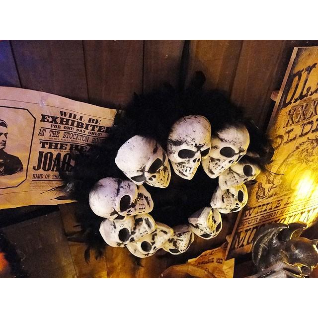 【即納】【在庫あり】 スカルファーリース　■ アメリカ雑貨　パーティー 飾り　店舗装飾 ハロウィン 飾り |  | 01