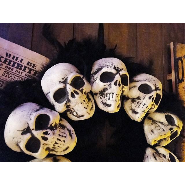 【即納】【在庫あり】 スカルファーリース　■ アメリカ雑貨　パーティー 飾り　店舗装飾 ハロウィン 飾り |  | 02