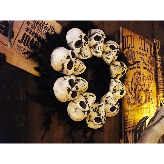 【即納】【在庫あり】 スカルファーリース　■ アメリカ雑貨　パーティー 飾り　店舗装飾 ハロウィン 飾り |  | 04