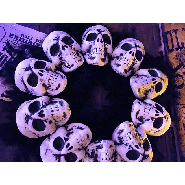 【即納】【在庫あり】 スカルファーリース　■ アメリカ雑貨　パーティー 飾り　店舗装飾 ハロウィン 飾り |  | 06