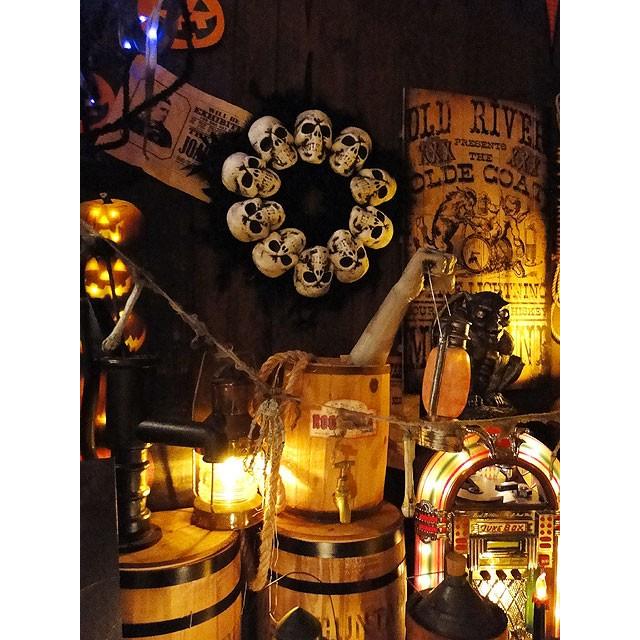 【即納】【在庫あり】 スカルファーリース　■ アメリカ雑貨　パーティー 飾り　店舗装飾 ハロウィン 飾り |  | 07