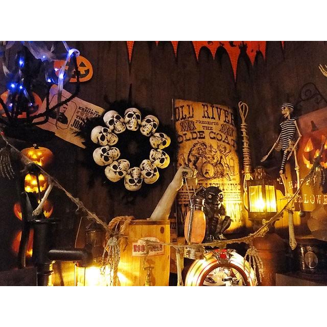 【即納】【在庫あり】 スカルファーリース　■ アメリカ雑貨　パーティー 飾り　店舗装飾 ハロウィン 飾り |  | 08