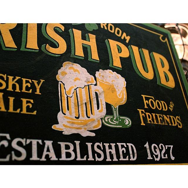 アイリッシュパブ　木製看板　（レクタングル）　■　アメリカン雑貨　アメリカ雑貨　ウッドサイン |  | 01