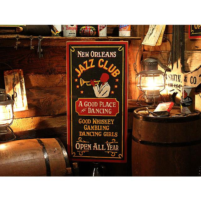 ニューオリンズジャズクラブ　木製看板 ■ アメリカン雑貨 アメリカ雑貨 ウッドサイン | 