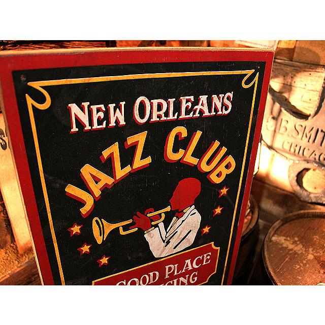 ニューオリンズジャズクラブ　木製看板 ■ アメリカン雑貨 アメリカ雑貨 ウッドサイン |  | 01